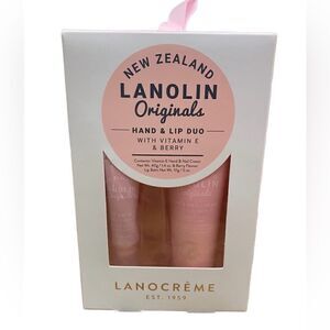 NEW Lanocreme New Zealand Lanolin Hand & Lip Duo Vitamin E & Berry
